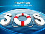PowerPoint Template - The acronym SOS with a life preserver in place of letter O
