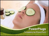 PowerPoint Template - A beautiful young woman getting a facial at the spa