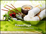 PowerPoint Template - spa still life with candles incense sticks white towelspebbles