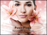 PowerPoint Template - Portrait of Fresh and Beautiful woman with flower in water