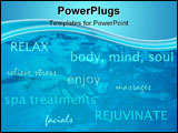 PowerPoint Template - A spa brochure with texts over an abstract water background.