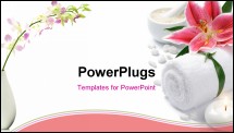 PowerPoint Template - Spa setting with lily flower over white