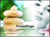 PowerPoint Template - Spa stones with leaves with water reflection