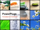 PowerPoint Template - spa collage or collection with stone candle and water images