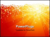 PowerPoint Template - bstract red golden background with sparkling stars for festive occasions. Great as Christmas backgr