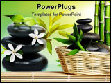 PowerPoint Template - Bamboo frame with stones on the mat
