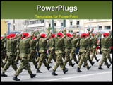 PowerPoint Template - a troop of special forces marching in a military parade