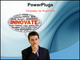 PowerPoint Template - Speech bubble with the word innovate on white background.
