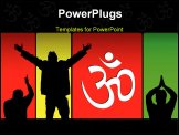 PowerPoint Template - A bright vector illustration of spiritual postures and om