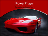 PowerPoint Template - beautiful speed red sport car on the road