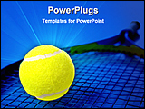 PowerPoint Template - illustrated image of a tennis racket and a ball