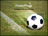 PowerPoint Template - the picture shows a soccer ball lying on lawn