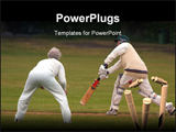 PowerPoint Template - Action photo of people playing cricket