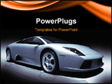 PowerPoint Template - silver sports car on a black background