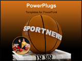 PowerPoint Template - basket-ball on sport newspaper - 3d rendering