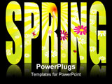 PowerPoint Template - Spring text illustration with a backdrop of flowers and sun rays
