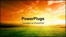 PowerPoint Template - field of spring grass and sunset