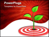 PowerPoint Template - small plant growing from the center of a red target - 3d render/illustration