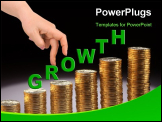 PowerPoint Template - umbers stack of coin form a graph