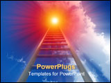 PowerPoint Template - A religious conceptual image of a stepladder/stairway going up to heaven.