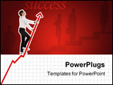 PowerPoint Template - Young man is climbing the staiway of success