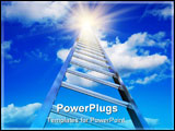 PowerPoint Template - Endless stairway to the blue sky with shiny sun