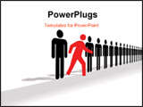 PowerPoint Template - Red Man Standing Out In A Line Of black Men