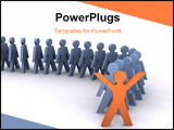 PowerPoint Template - Inspiration Illustration showing success / someone standing out from the crowd.