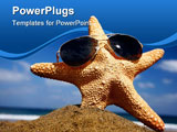 PowerPoint Template - Starfish on a sunny beach with sunglasses