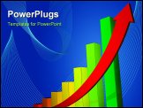 PowerPoint Template - 3d illustration of business graph with arrow symbol