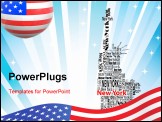 PowerPoint Template - abstract statue of liberty with words New York