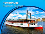PowerPoint Template - Retro style steam boat at river Thames