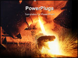 PowerPoint Template - Pouring molten steel from crucible.
