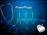 PowerPoint Template - illustration of stethoscope showing heart beat on abstract medical background
