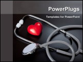 PowerPoint Template - Stethoscope & red heart on black background