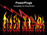 PowerPoint Template - igitally generated financial concept of the Stock Market on fire either crashing and burning or tak