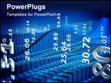 PowerPoint Template - Rendering of stock market chart with abstract numbers