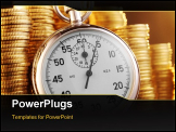 PowerPoint Template - stop watch with stack of coin