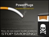 PowerPoint Template - Stop smoking campaign posters with a list of diseases caused by smoking