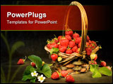 PowerPoint Template - basket with fresh strawberries