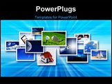PowerPoint Template - Streams of images symbolizing the new technology and media environment