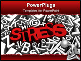 PowerPoint Template - Stress concept with red letters over busy background