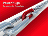 PowerPoint Template - Metal chain on a white background. 3D image.