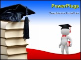 PowerPoint Template - 3d people - human character person with bow tie and books