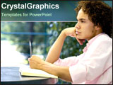 PowerPoint Template - Male student contemplating life.