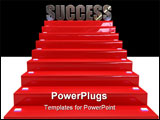 PowerPoint Template - concept of success difficult to reach the inviting but steep staircase represents