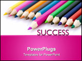 PowerPoint Template - Winner or success metaphor with colorful pencils