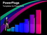 PowerPoint Template - Confident businessman climbing a bar chart - good business concept
