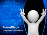 PowerPoint Template - 3D Character and Success - He is successful