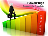 PowerPoint Template - A 3d image of businessman walking to success.
